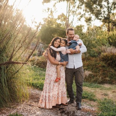 Sanjukta with husband and two children