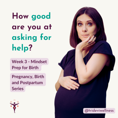 Pregnant woman looking sheepish